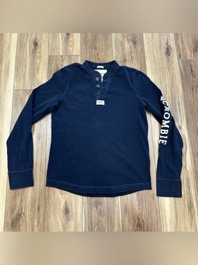 Vintage Y2K Abercrombie & Fitch Muscle Fit Henley Shirt Sleeve Spell Out, XL